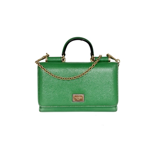 Dolce & Gabbana DG Logo Grainy Leather Top Handle Crossbody Bag